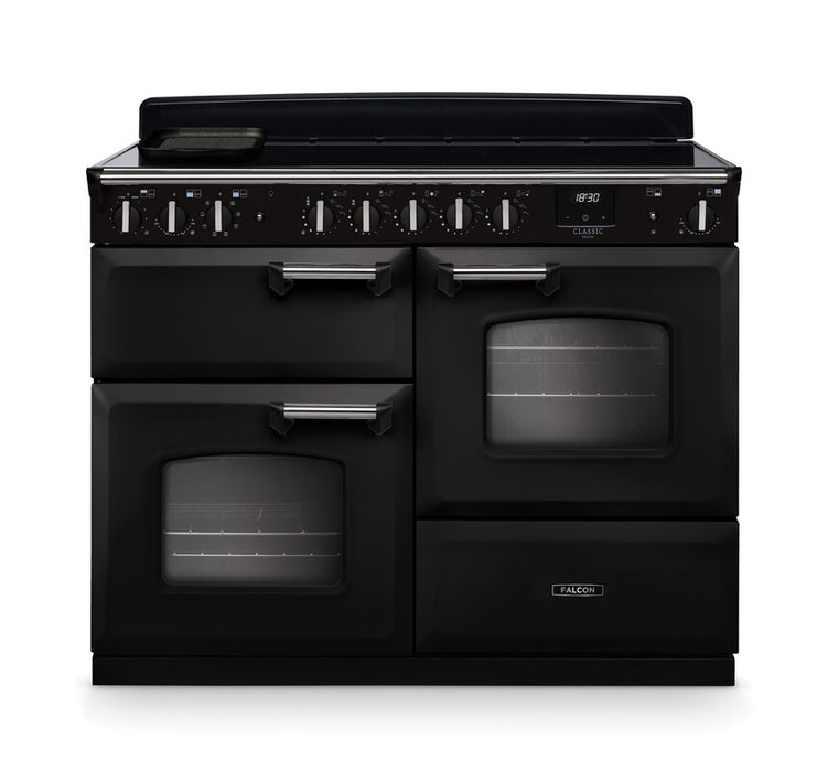 Falcon NGC Classic Deluxe 110cm Induction Range Cooker with Proving Drawer — Charcoal Black / Chrome