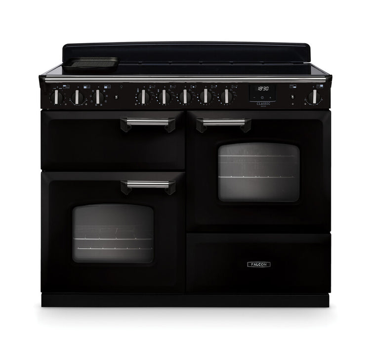 Falcon NGC Classic Deluxe 110cm Induction Range Cooker with Proving Drawer — Gloss Black / Chrome