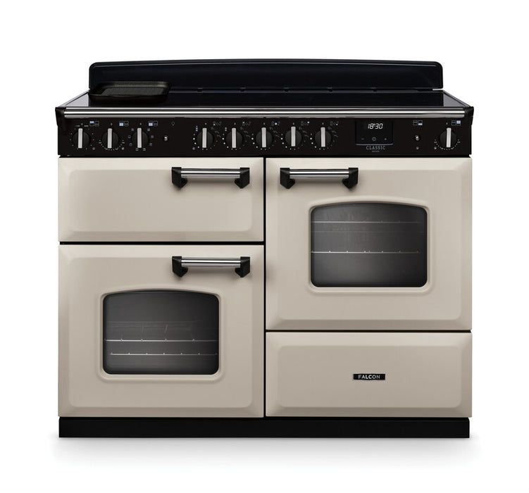 Falcon NGC Classic Deluxe 110cm Induction Range Cooker with Proving Drawer — Pale Cream / Chrome