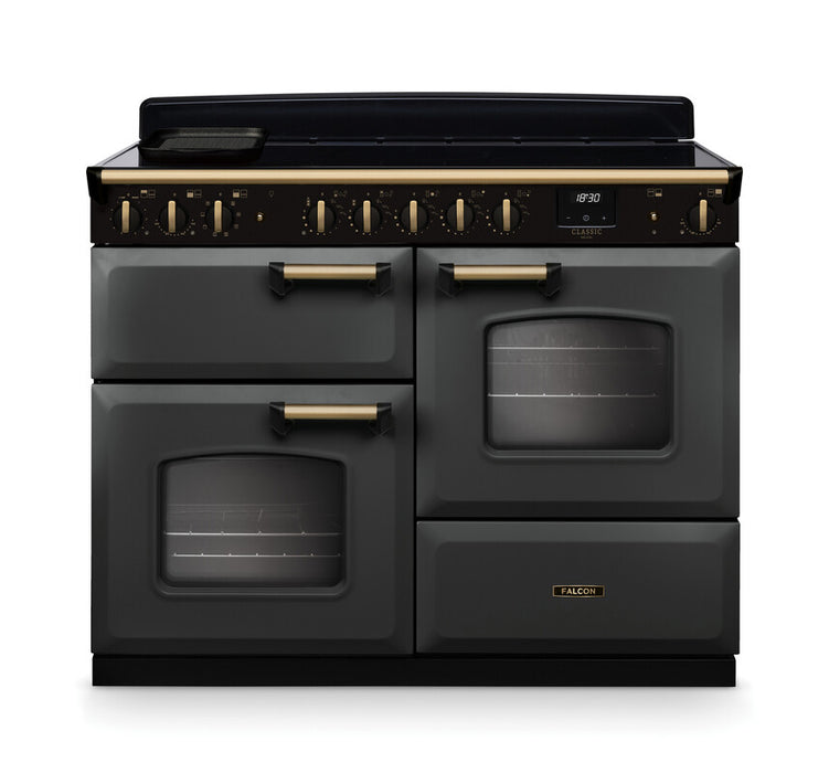 Falcon NGC Classic Deluxe 110cm Induction Range Cooker with Proving Drawer — Slate / Antique Brass