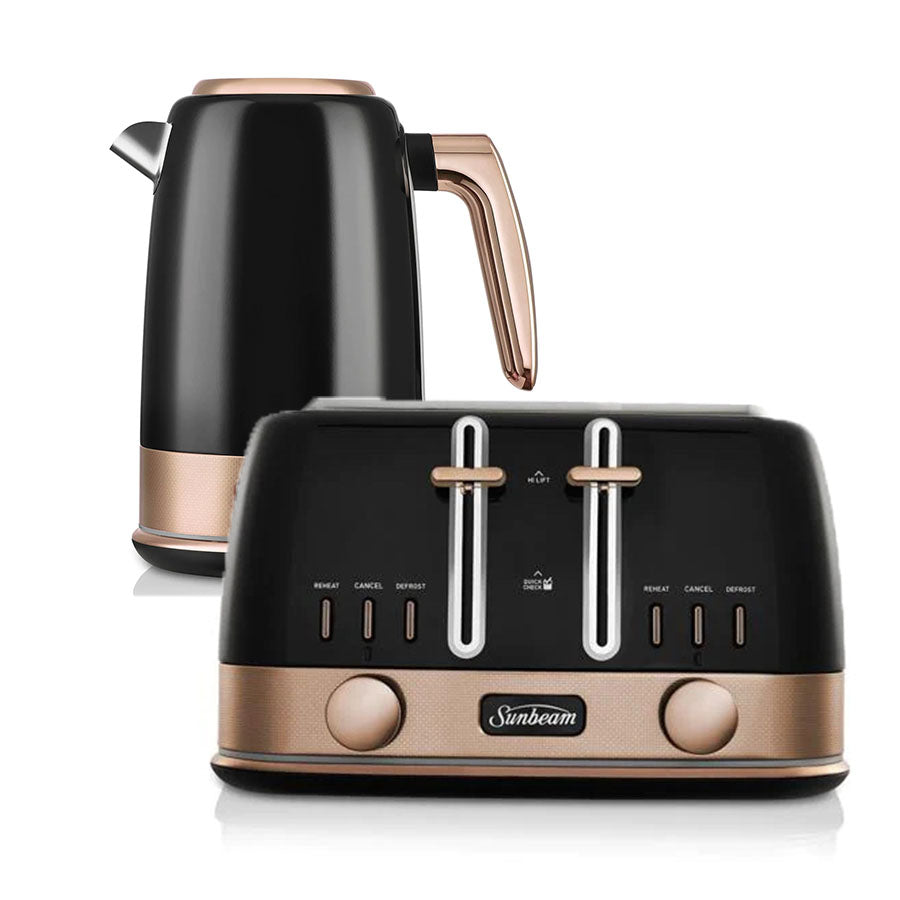 Sunbeam New York Toaster and Kettle Set Black/Bronze — Folders