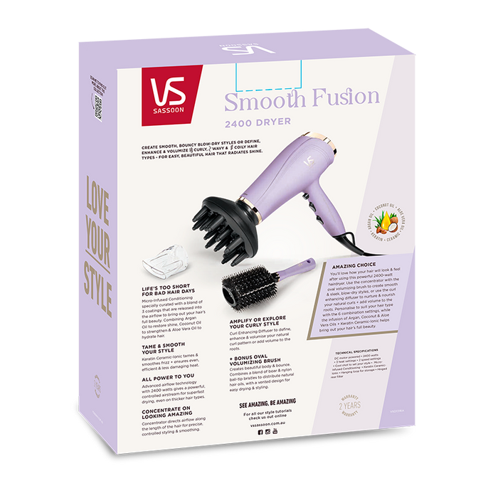 VS Sassoon Smooth Fusion Hair Dryer VSD131RA