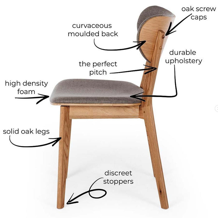 Zurich Oak Upholstered Dining Chair