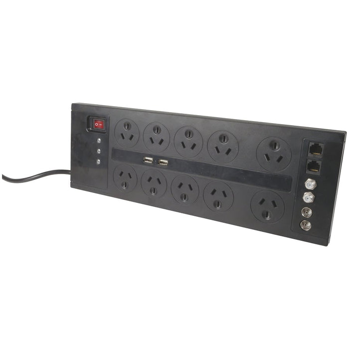 10 Way Home Theatre Surge Protected Powerboard - Folders