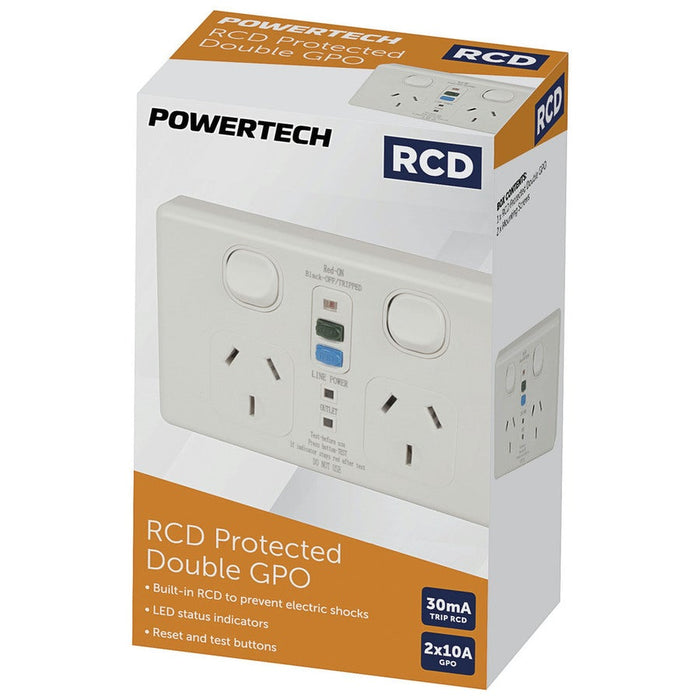 10A Double GPO Power Point with In-built RCD - Folders