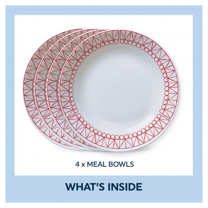 Corelle Everyday 21.6cm Meal Bowl 4pk Graphic Stitch 1143833