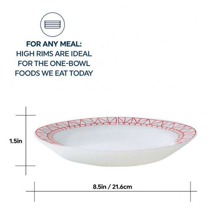 Corelle Everyday 21.6cm Meal Bowl 4pk Graphic Stitch 1143833