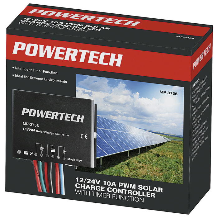 PWM Solar Charge Controller - Powertech 10A 12/24V IP67 — Folders