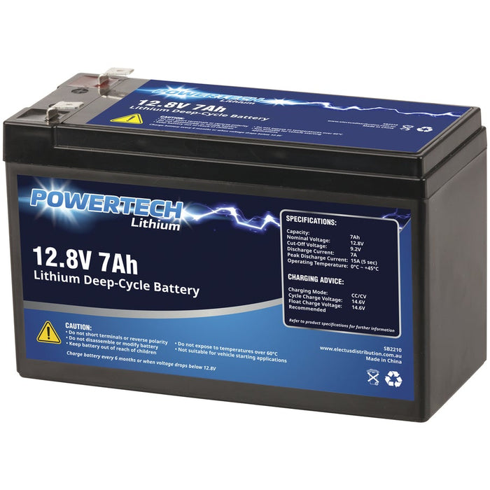 12.8V 7Ah Lithium Deep Cycle Battery - Folders