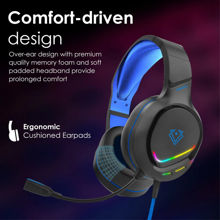 Vertux Gaming Amplified Over Ear Headset With Padded Headband.