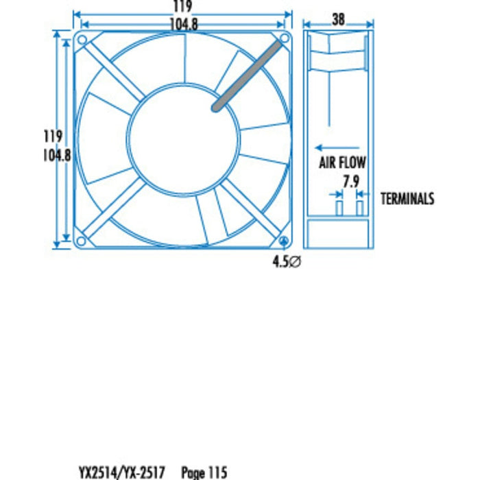 120mm 240V Standard Fan - Folders