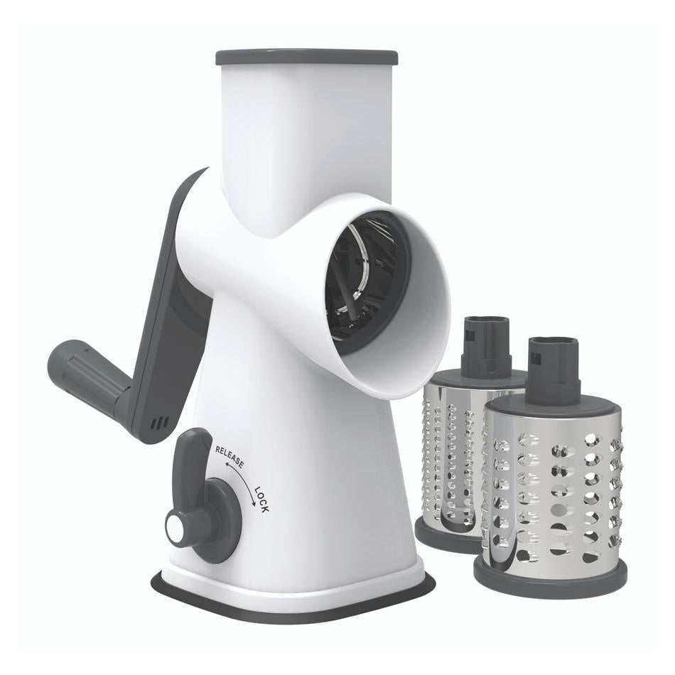 Avanti Table Top Drum Grater With 3 Blades - Grey / White 12904 1