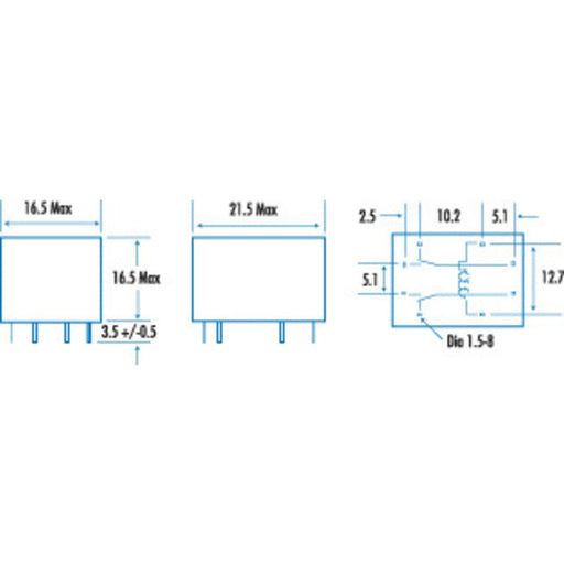 12V DPDT Mini PCB Relay - Folders