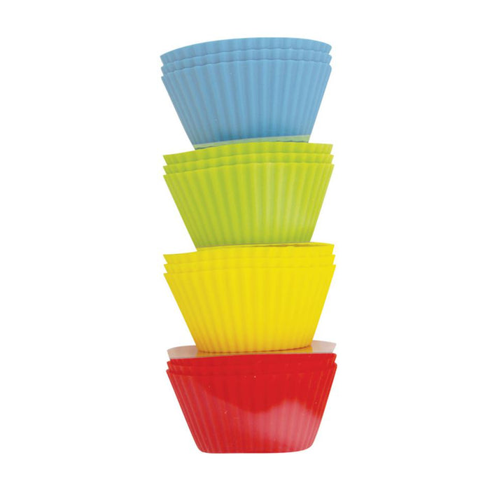 Avanti Silicone Cupcake Cups 12 Piece Set - Red/Blue/Green/Yellow