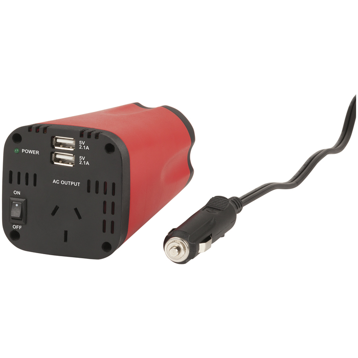 150W Cup-Holder Inverter with Dual USB Charging - Folders