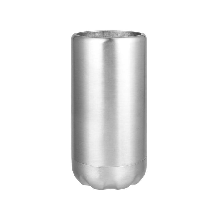 Skinny Double Wall Insulated Can & Stubbie Holder - Brushed Stainless Steel