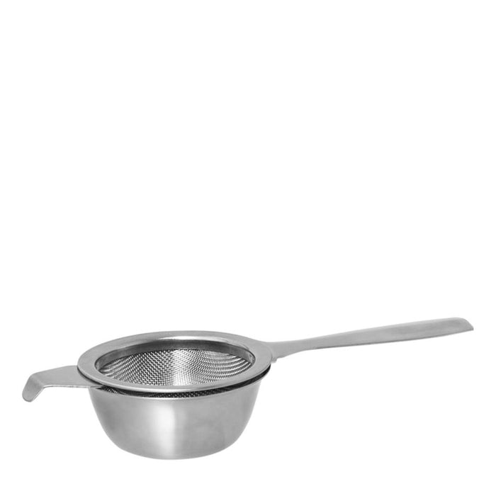 Single Handle Tea Strainer With Drip Bowl - 18/8 Stainless Steel