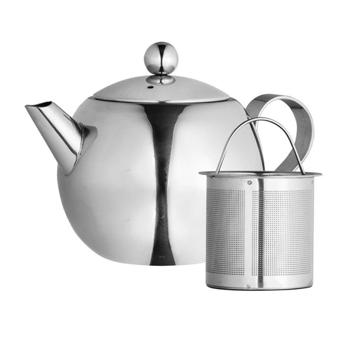 Nouveau Teapot With Laser Etched Infuser - 500Ml - Stainless Steel
