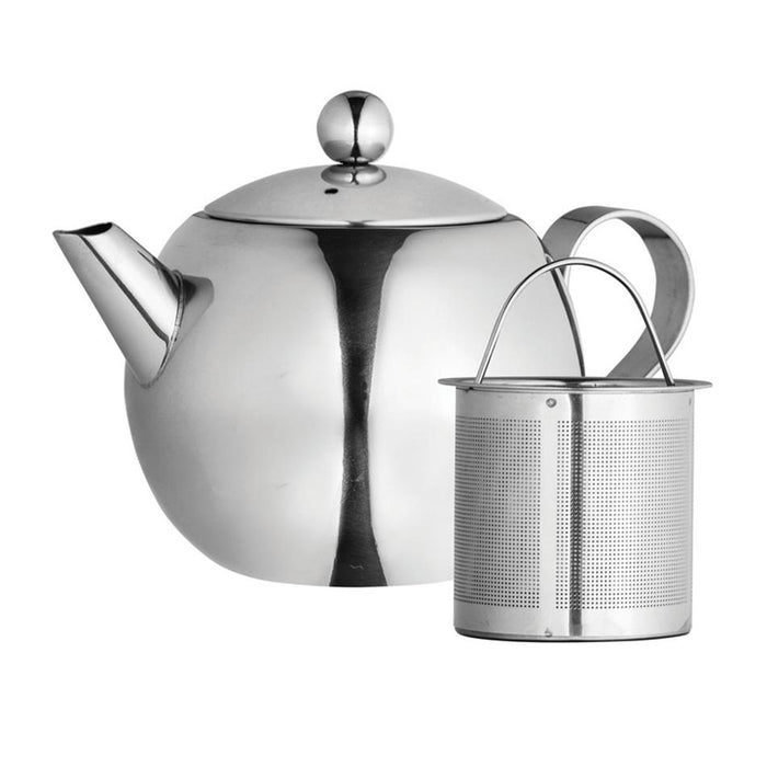 Nouveau Teapot With Laser Etched Infuser - 900Ml - Stainless Steel