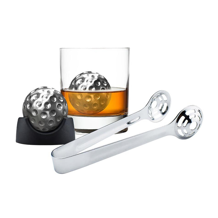 Ice Golf Ball Set With Tongs - Trays And Velvet Pouch In Magnetic Gift Box