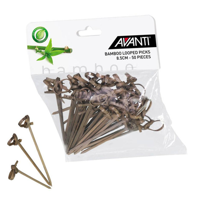 Avanti Bamboo Looped Picks - 8.5Cm 50Piece Pack 16696