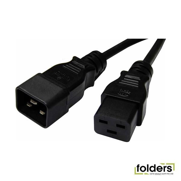 16A/250V IEC C20 (M) to IEC C19 (F) 1.0m Power Extension Cord - Folders