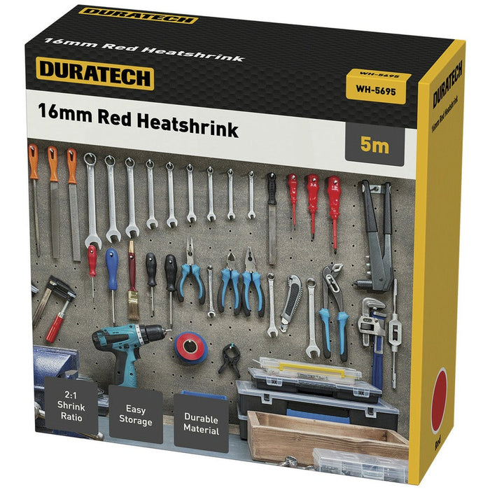 2:1 16mm Heatshrink Tubing 5m Red 2- Folders