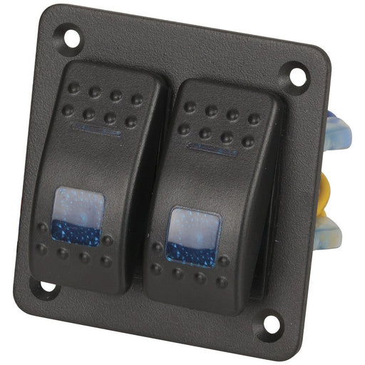 2 Way Illuminated Blue Rocker Switch Panel - Folders