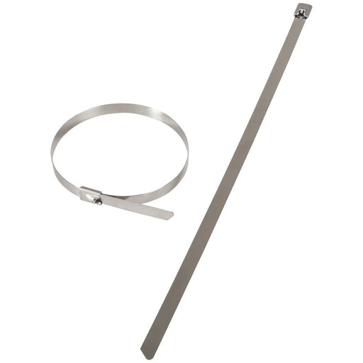 200 x 7.9mm Stainless Steel Cable Ties - 10pk - Folders