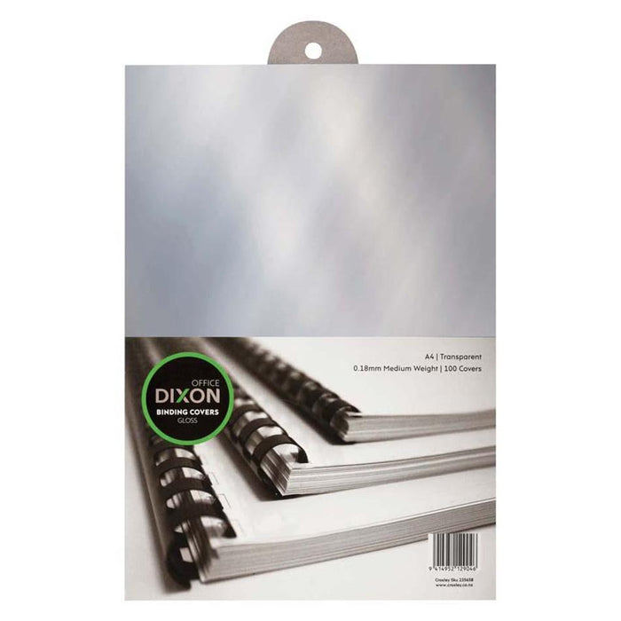 Dixon Binding Covers Clear 0.18 100 Pack 180 Micron 235658