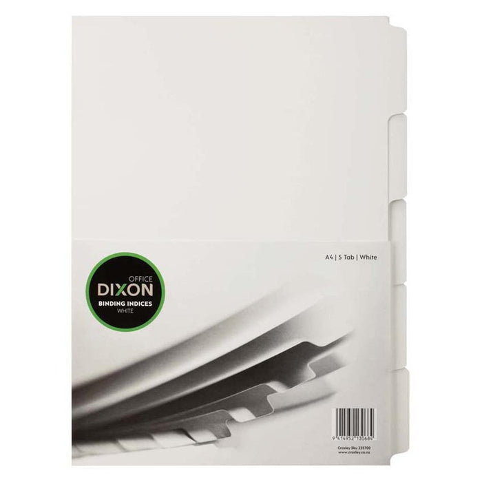 Dixon Binding Indices A4 White 5 Tab 235700