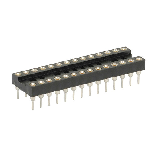 28 Pin Gold Insert Machined Pin IC Socket - Folders