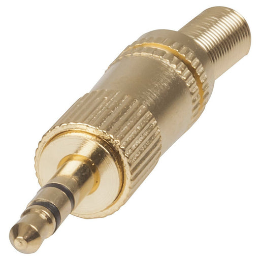 3.5mm Gold Stereo Plug WITH SPRING - Folders