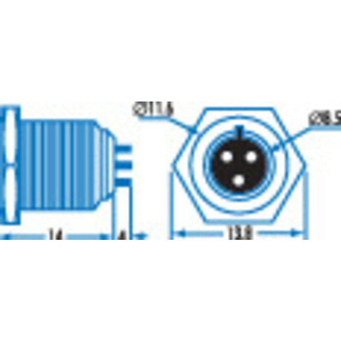 3 Pin Chassis Male Mini XLR Style Connector - Folders