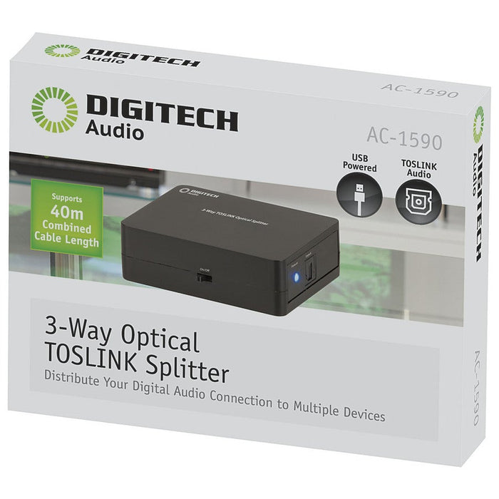 3-Way Optical TOSLINK Splitter - Folders