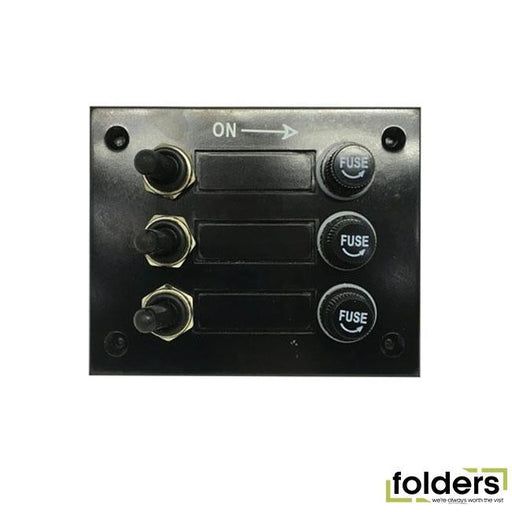 3-way switch panel with fuses and ingress protection - Folders