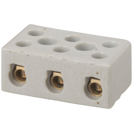 3 Wire Porcelain Terminal Block - 30 amp - Folders