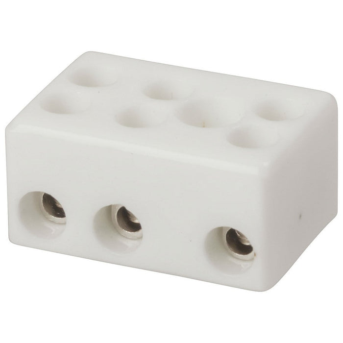 3 Wire Porcelain Terminal Block - 5 amp - Folders