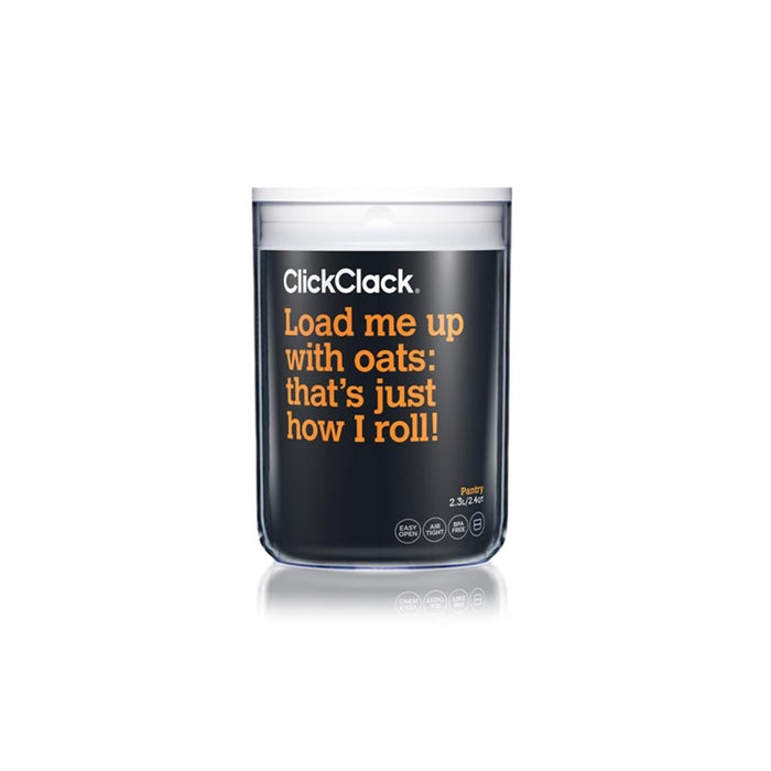 ClickClack Pantry Storage Round Container - White, 2.3L/2.4QT