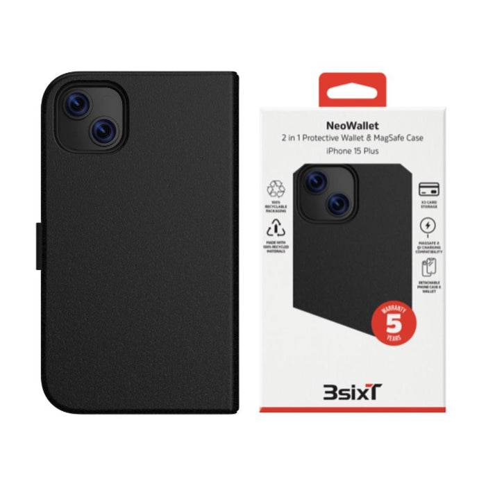 3sixT Neo Wallet Iphone 15 Plus (Ms)(Rc) Black 3S-2539