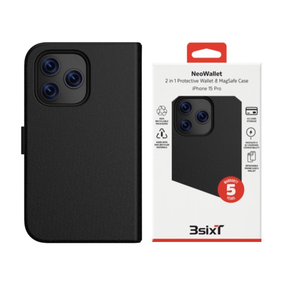 Neo Wallet iPhone 15 Pro - 3sixT Black 3S-2540 — Folders