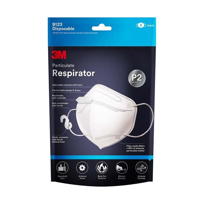 3M Particulate Respirator 9123 P2, Pack of 5