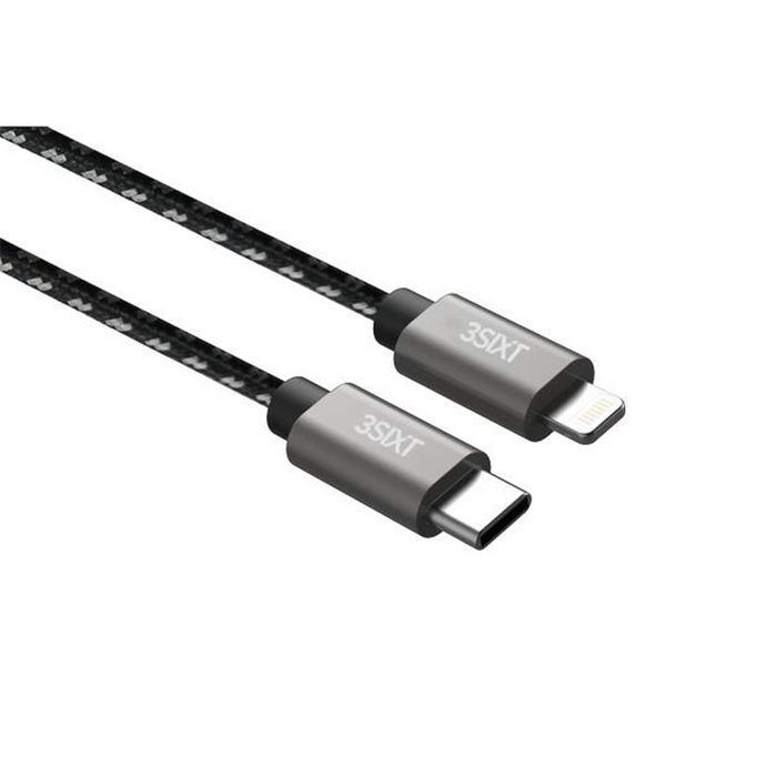 3SIXT BLACK Cable - USB-C to Lightning -  30cm - Folders
