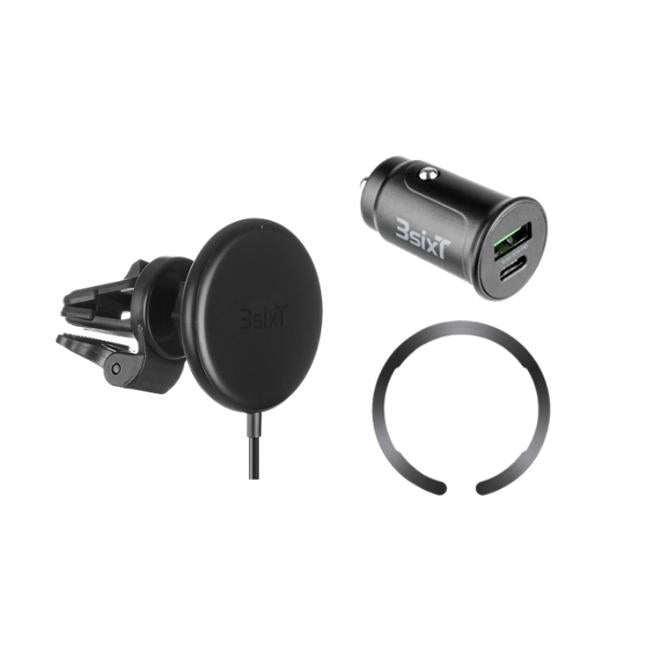 3sixT Magnetic Wireless Car Vent Mount 15W w Charger - Black