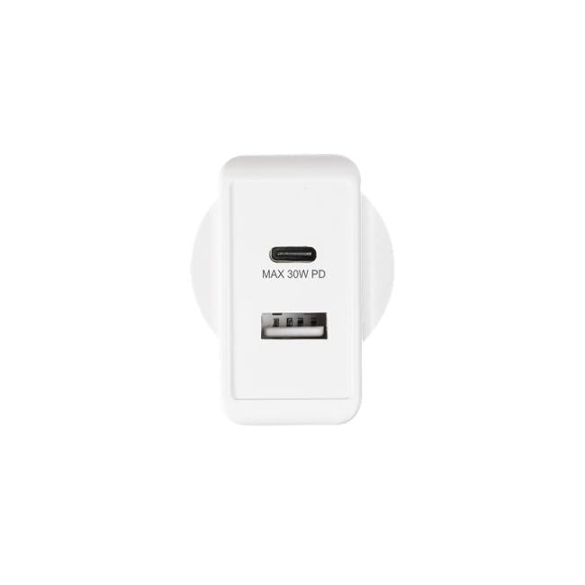 3sixT Wall Charger ANZ 30W USB-C PD + 2.4A - White