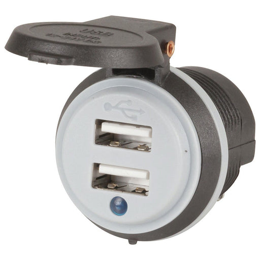 4.2A 2 Port USB Charger with Dust Cap & Power Indicator - Folders