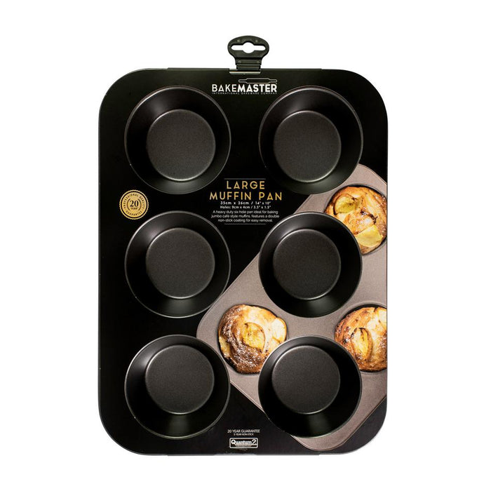 Bakemaster 6 Cup Large Muffin Pan, 35 X 26Cm/9 X 4Cm - Non-Stick