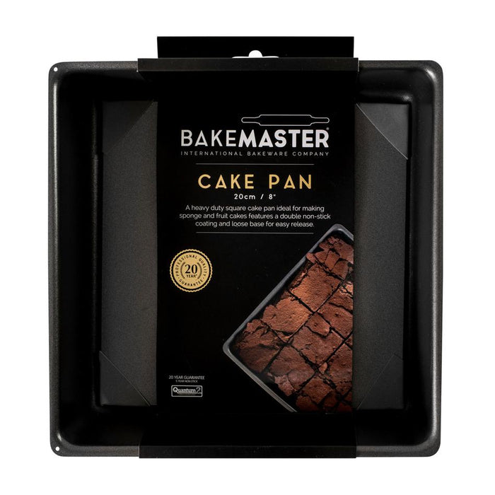 Bakemaster Loose Base Sq Deep Cake Pan, 20 X 20 X 7Cm - Non-Stick