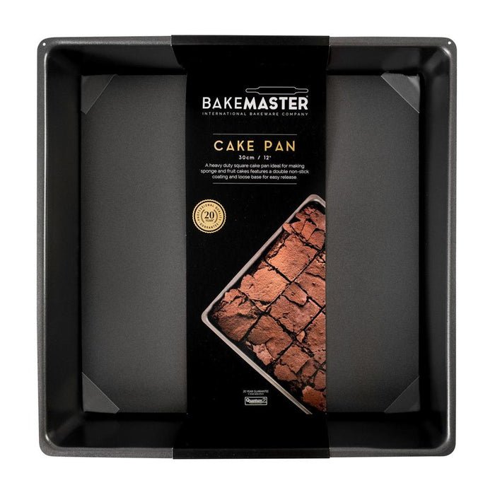 Bakemaster Loose Base Sq Deep Cake Pan, 30 X 30 X 9Cm - Non-Stick