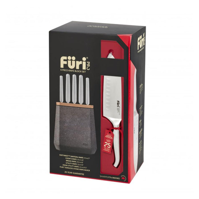Furi Stone Knife Block Flint Terrazzo Set 6 Piece 41507